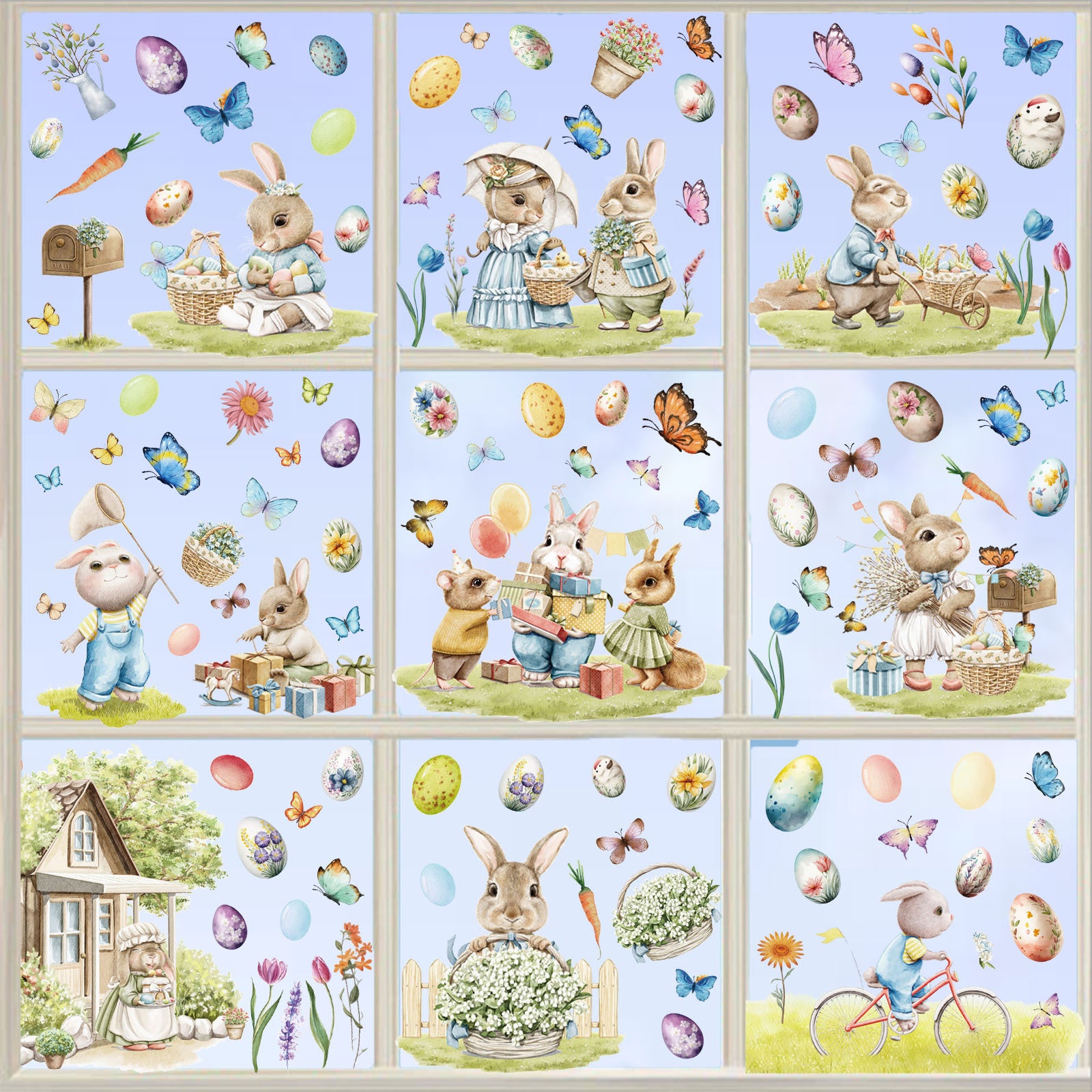 Raamsticker Pasen statisch XL set