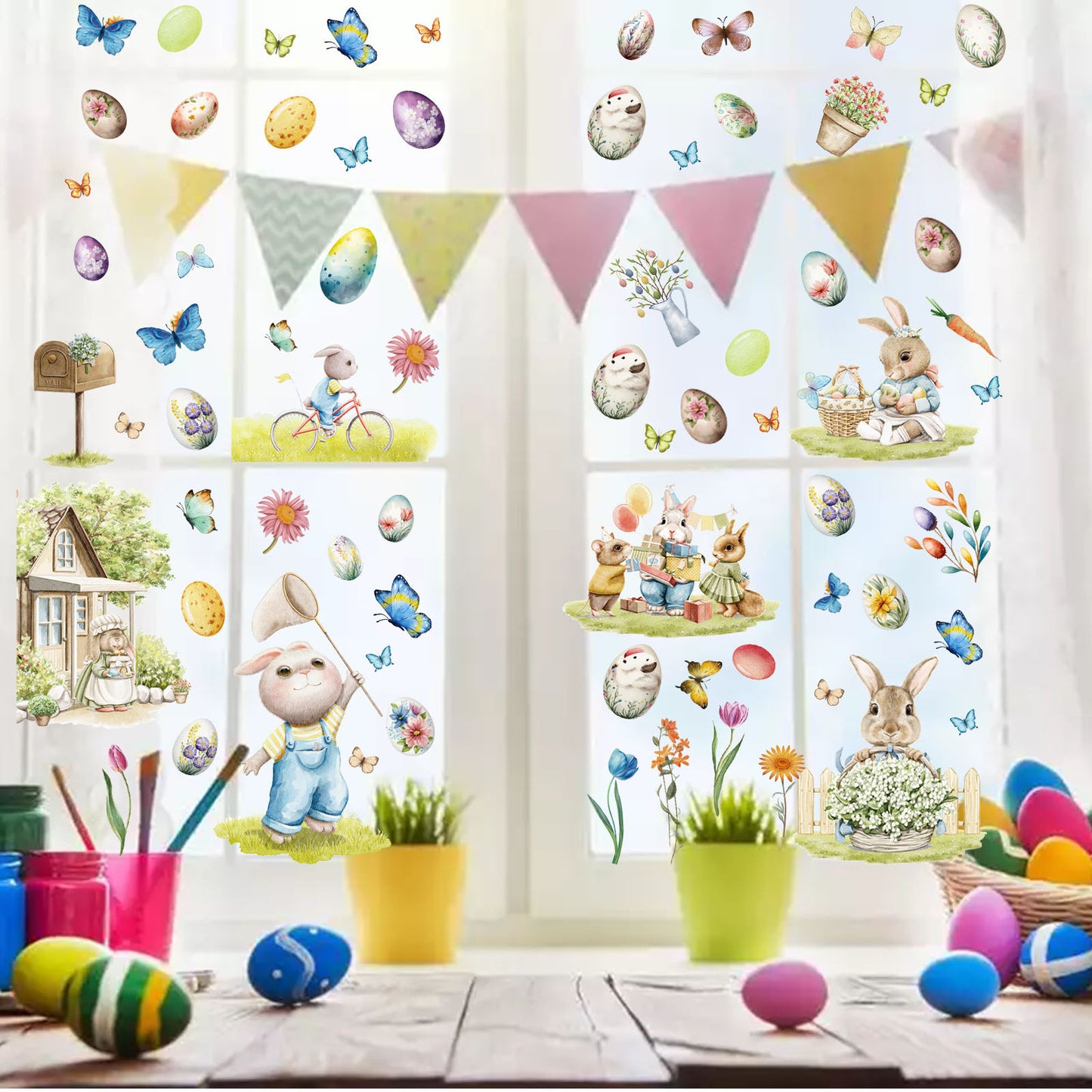 Raamsticker Pasen statisch XL set