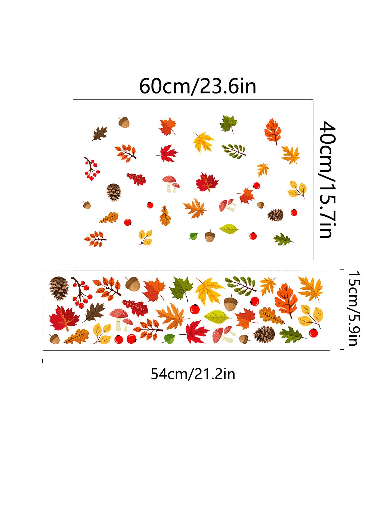 Statische raamdecoratie herfst bladeren thema