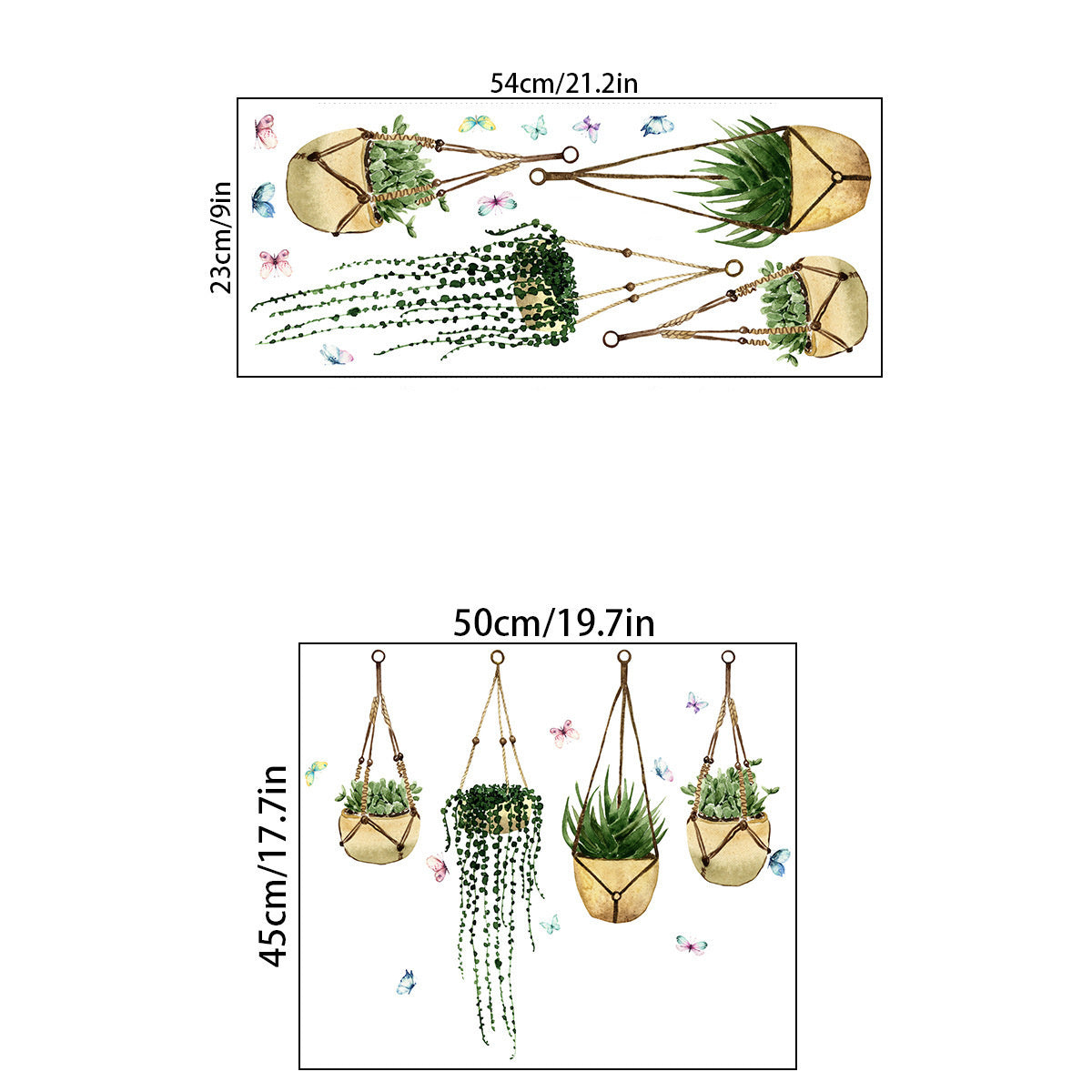 Statische raamdecoratie planten en vlinders