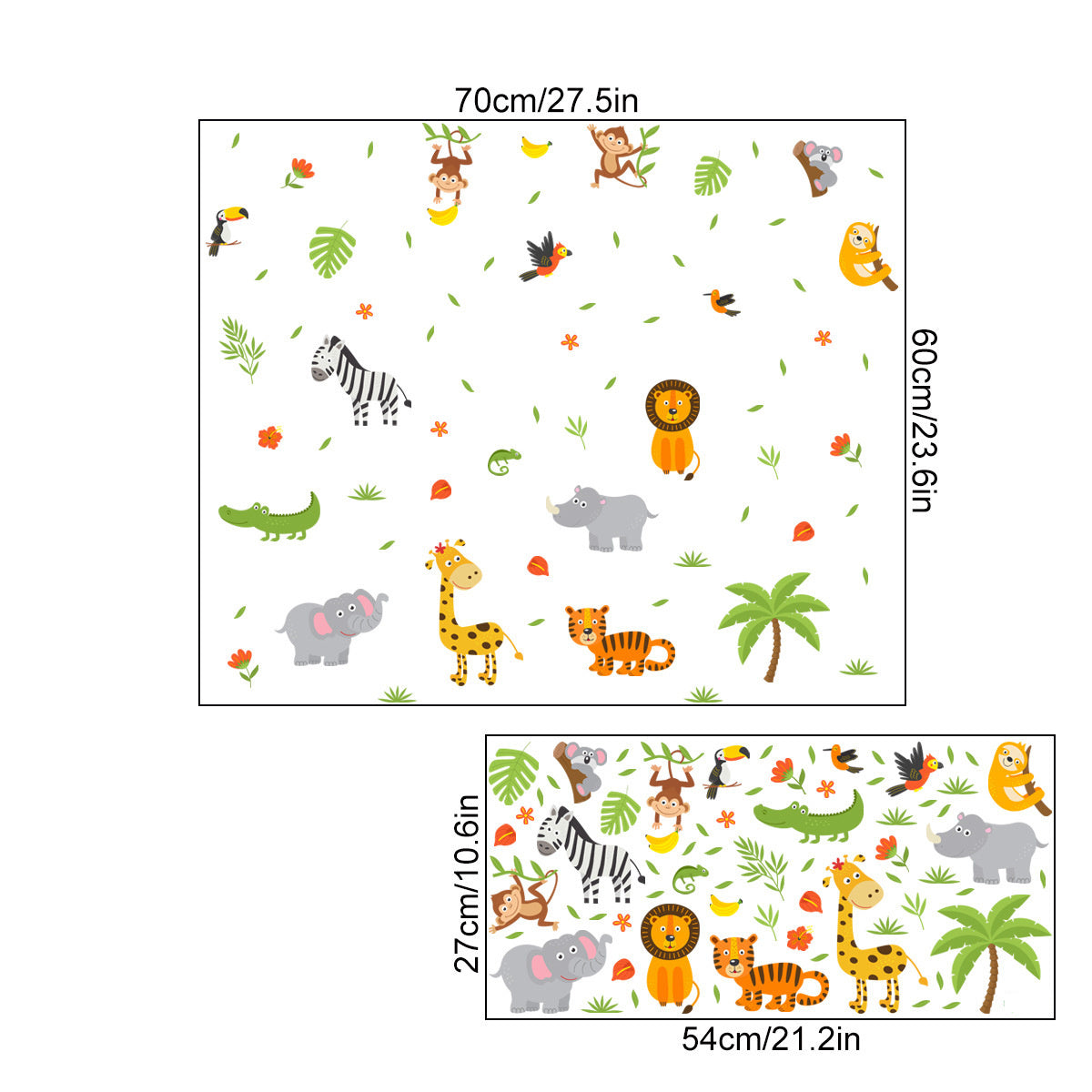 Statische raamsticker jungle dieren