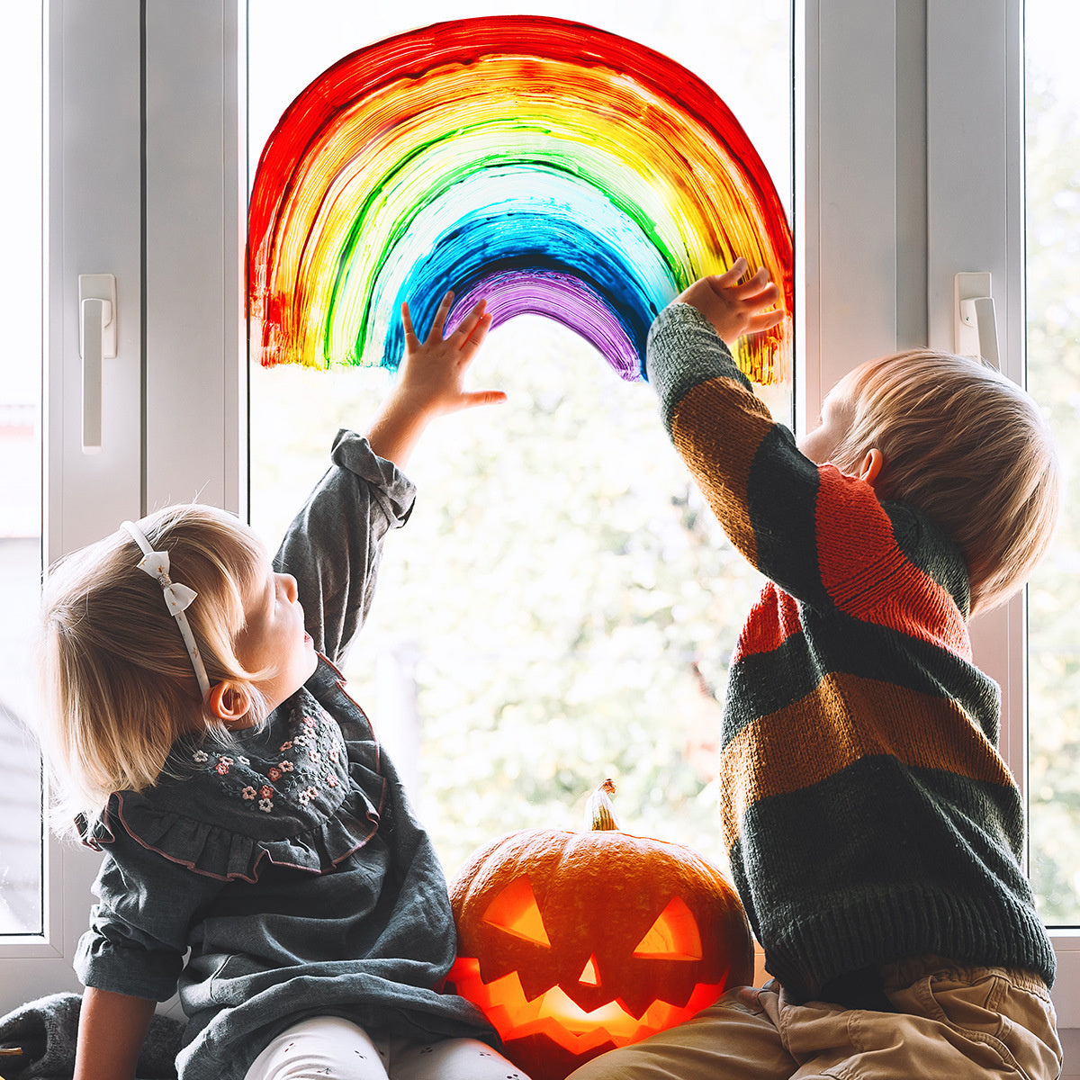 Statische raamsticker regenboog