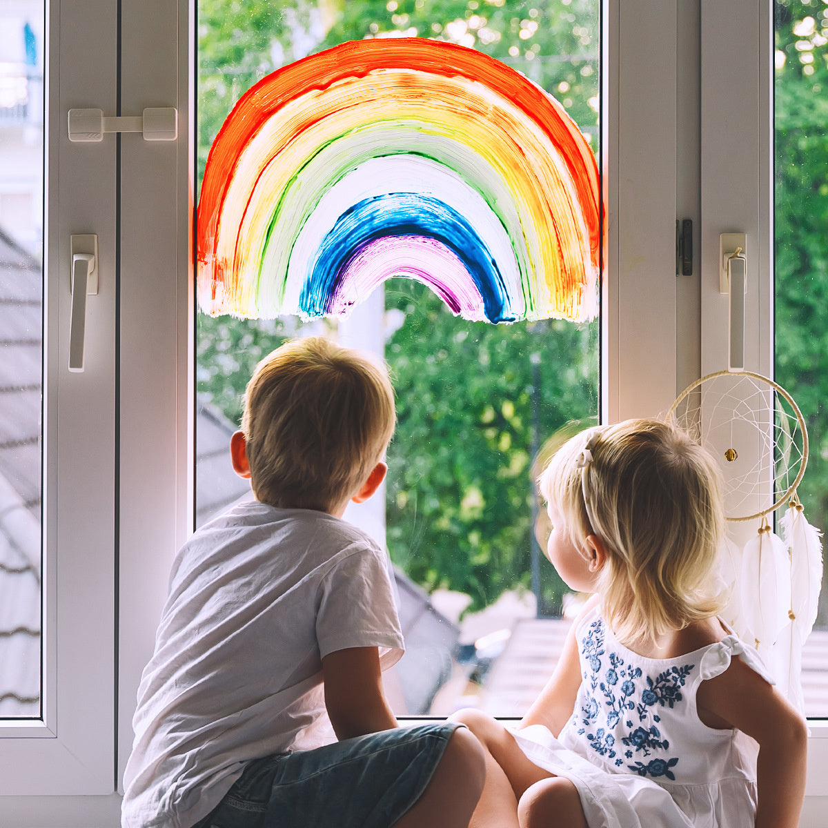 Statische raamsticker regenboog