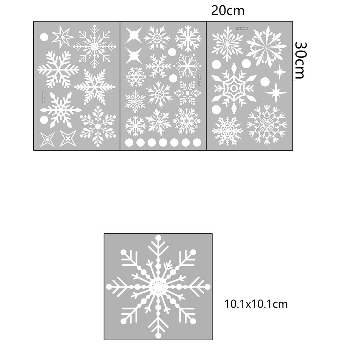 Statische Raamsticker sneeuwvlokken wit kerst - 40 stuks