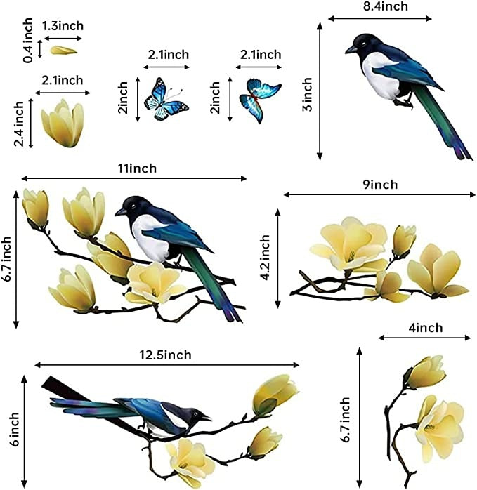 Raamsticker vogels op tak zelfklevend