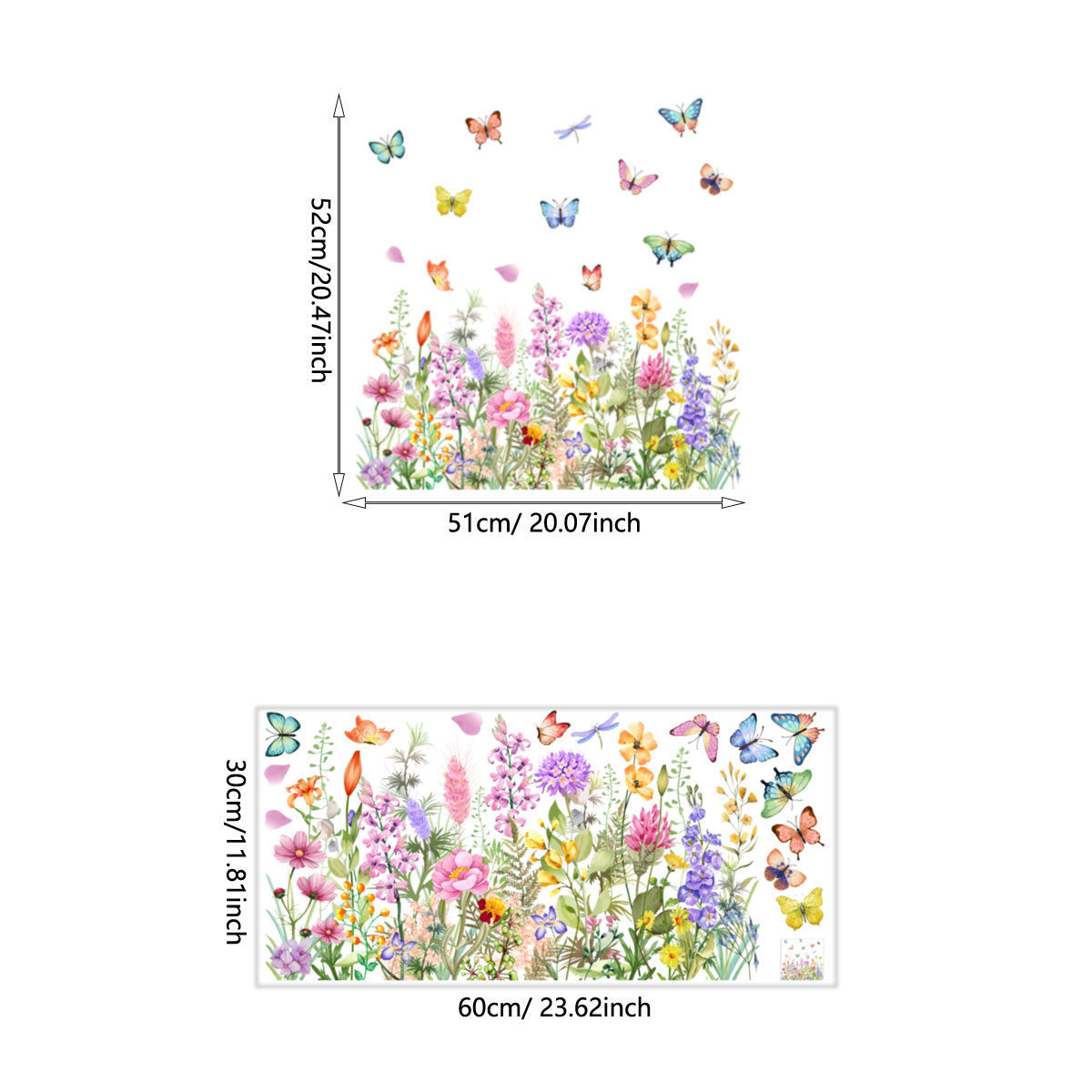 Statische raamsticker wilde bloemen - veldbloemen
