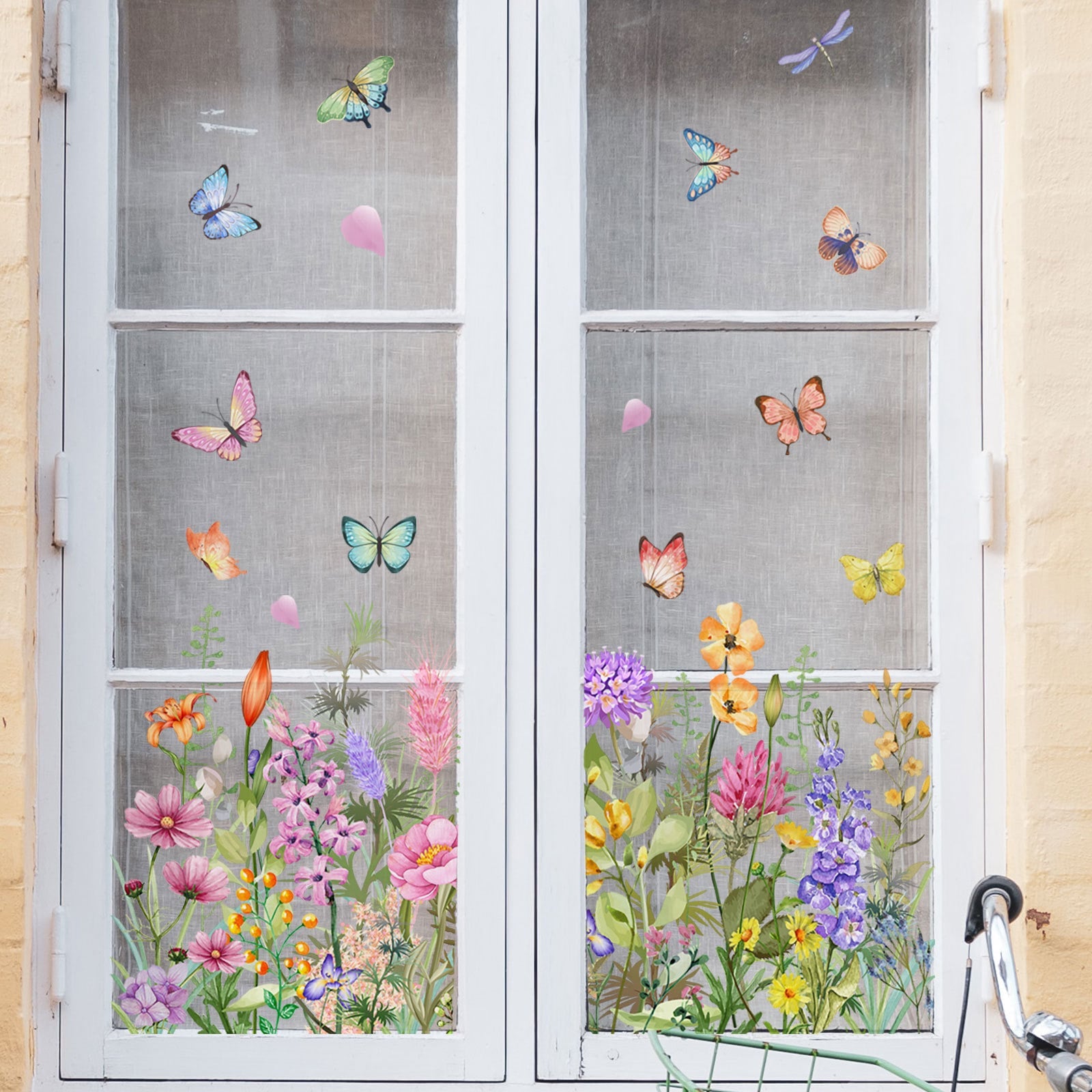 Statische raamsticker wilde bloemen - veldbloemen