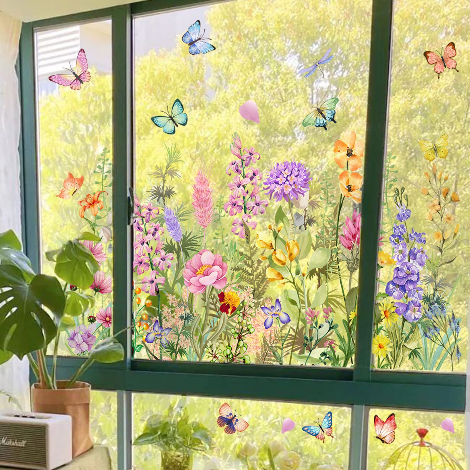 Statische raamsticker wilde bloemen - veldbloemen