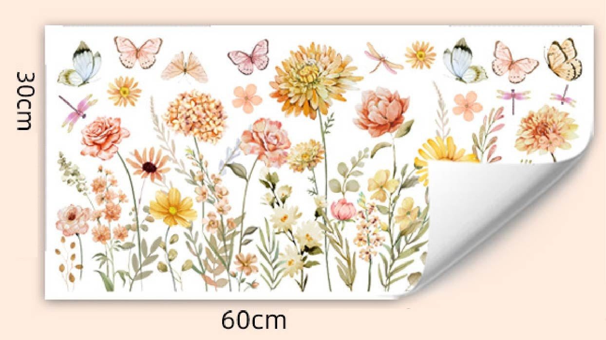 Statische Raamsticker Wildbloemen & Vlinders – Dubbelzijdig Zichtbaar & Herbruikbaar