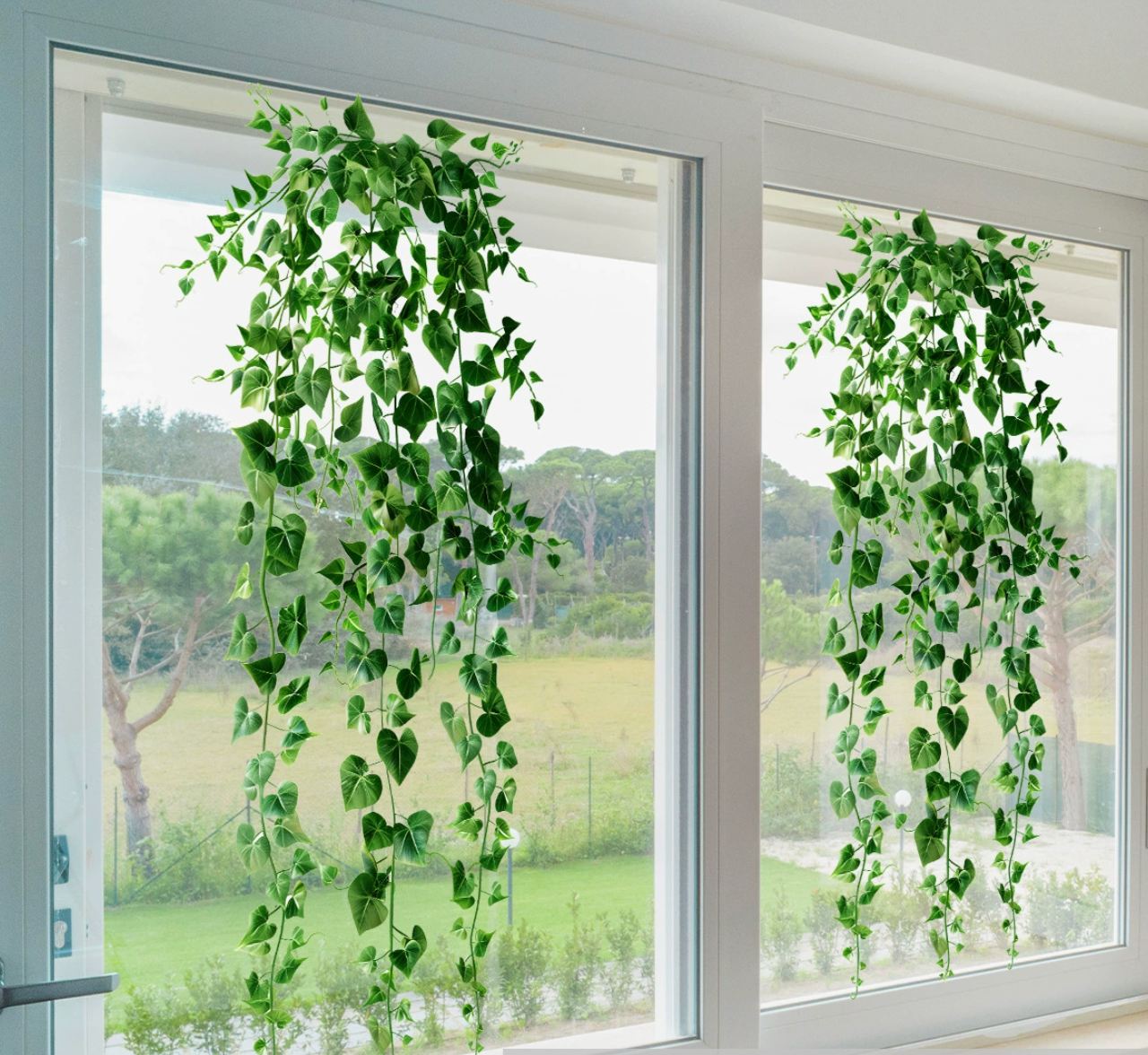 Statische Raamstickers Groene Bladeren – Herbruikbare Decoratieve Glasstickers Zonder Lijm voor Woonkamer & Slaapkamer