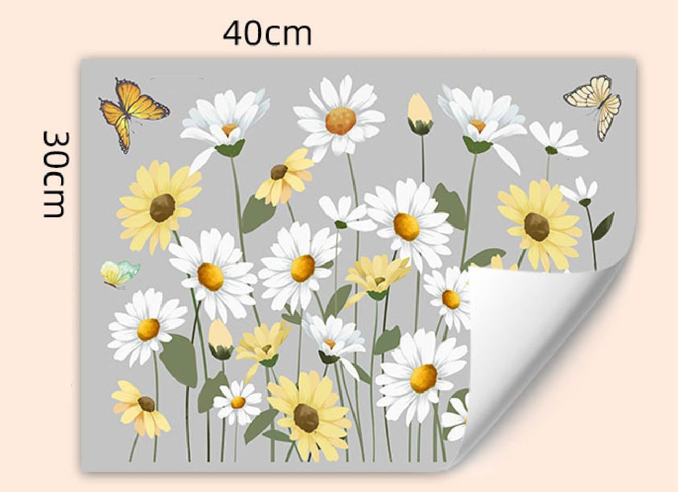 Statische Raamsticker Margrieten & Vlinders – Dubbelzijdig Zichtbaar & Herbruikbaar