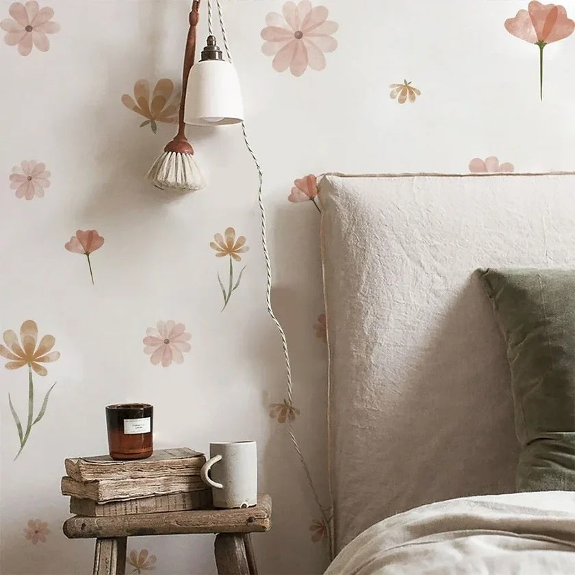 Boho Aquarel Bloemen Muurstickers