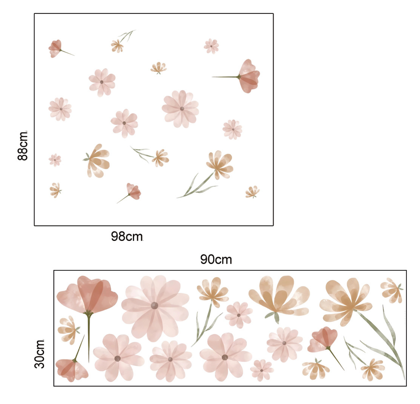 Boho Aquarel Bloemen Muurstickers