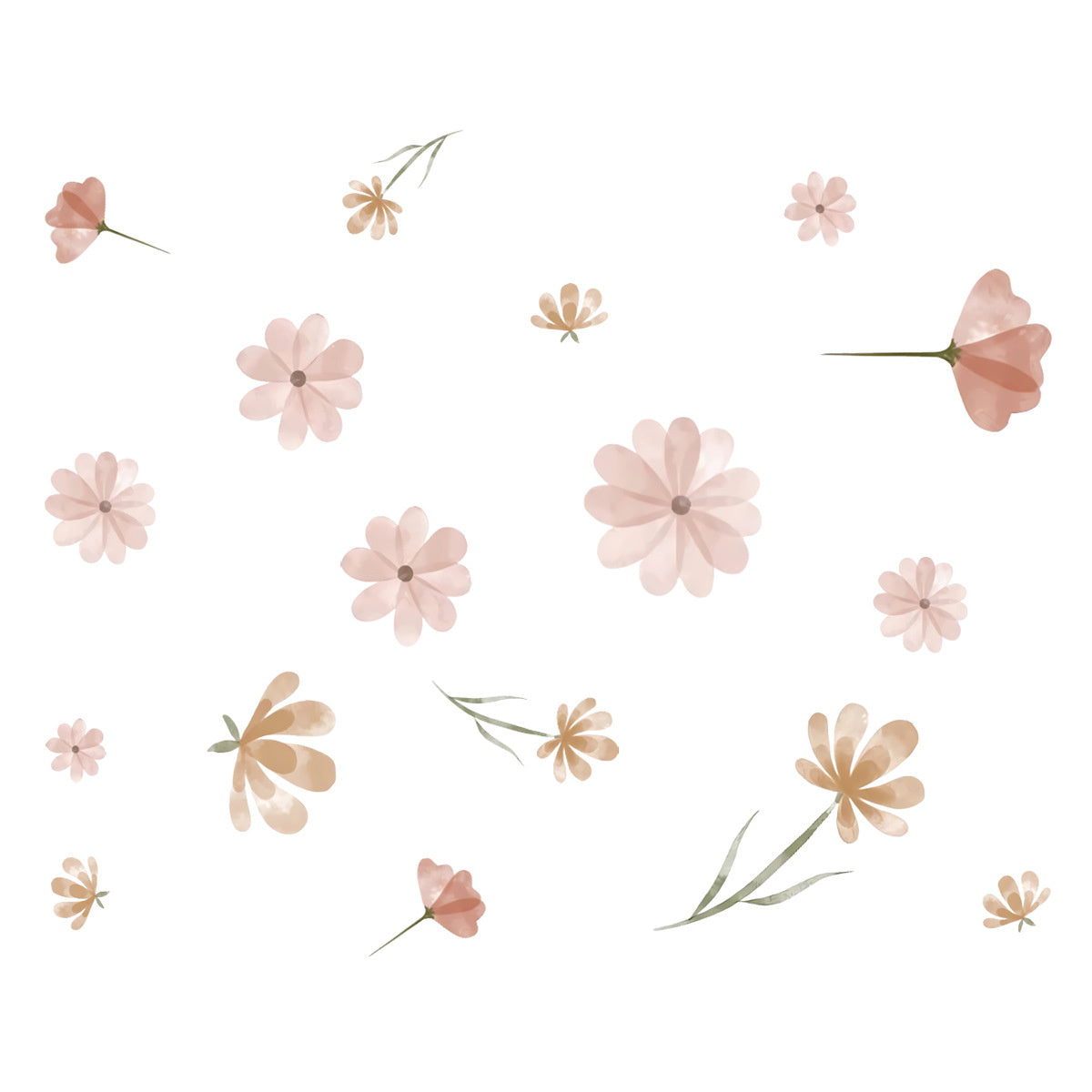 Boho Aquarel Bloemen Muurstickers