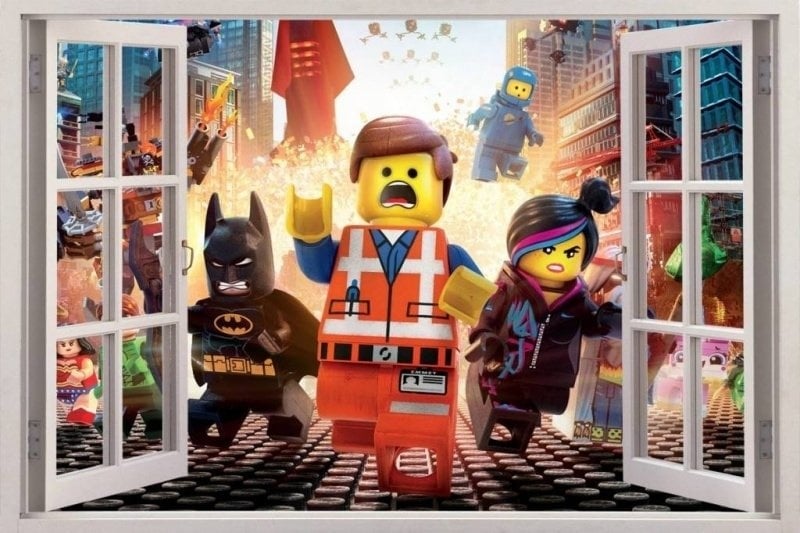 Stoere Lego muursticker full colour