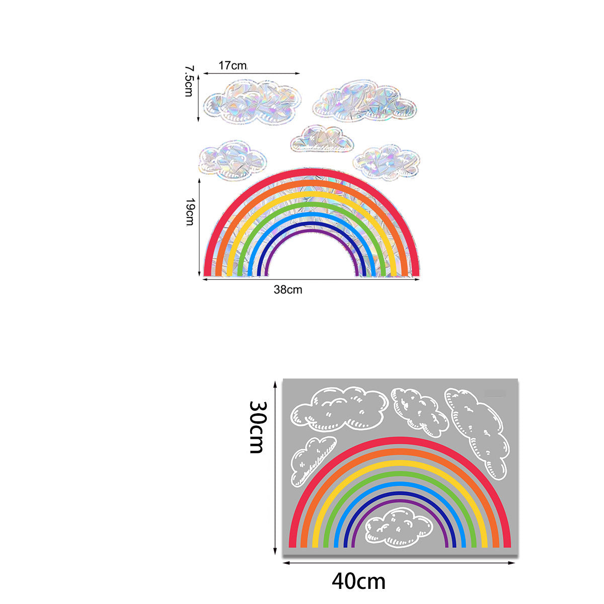 Regenboog raamsticker statisch