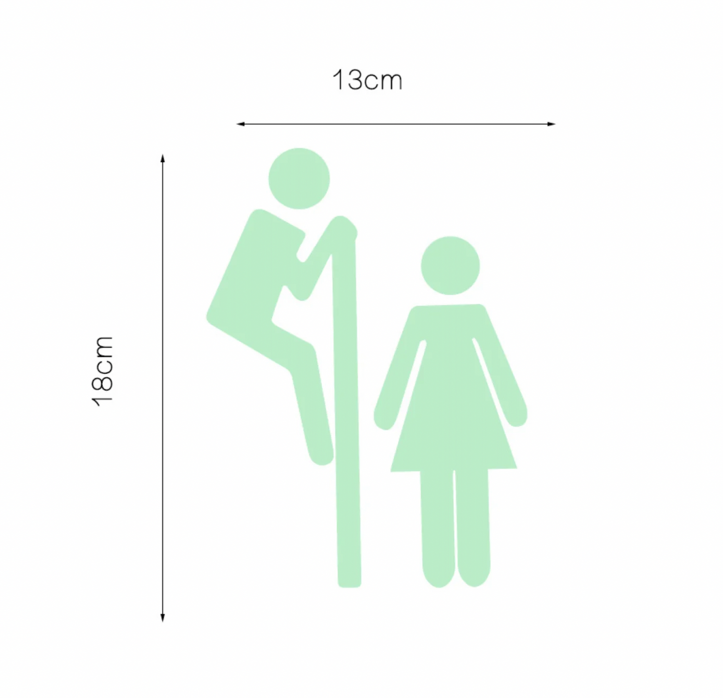 Toilet sticker glow in the dark man - vrouw