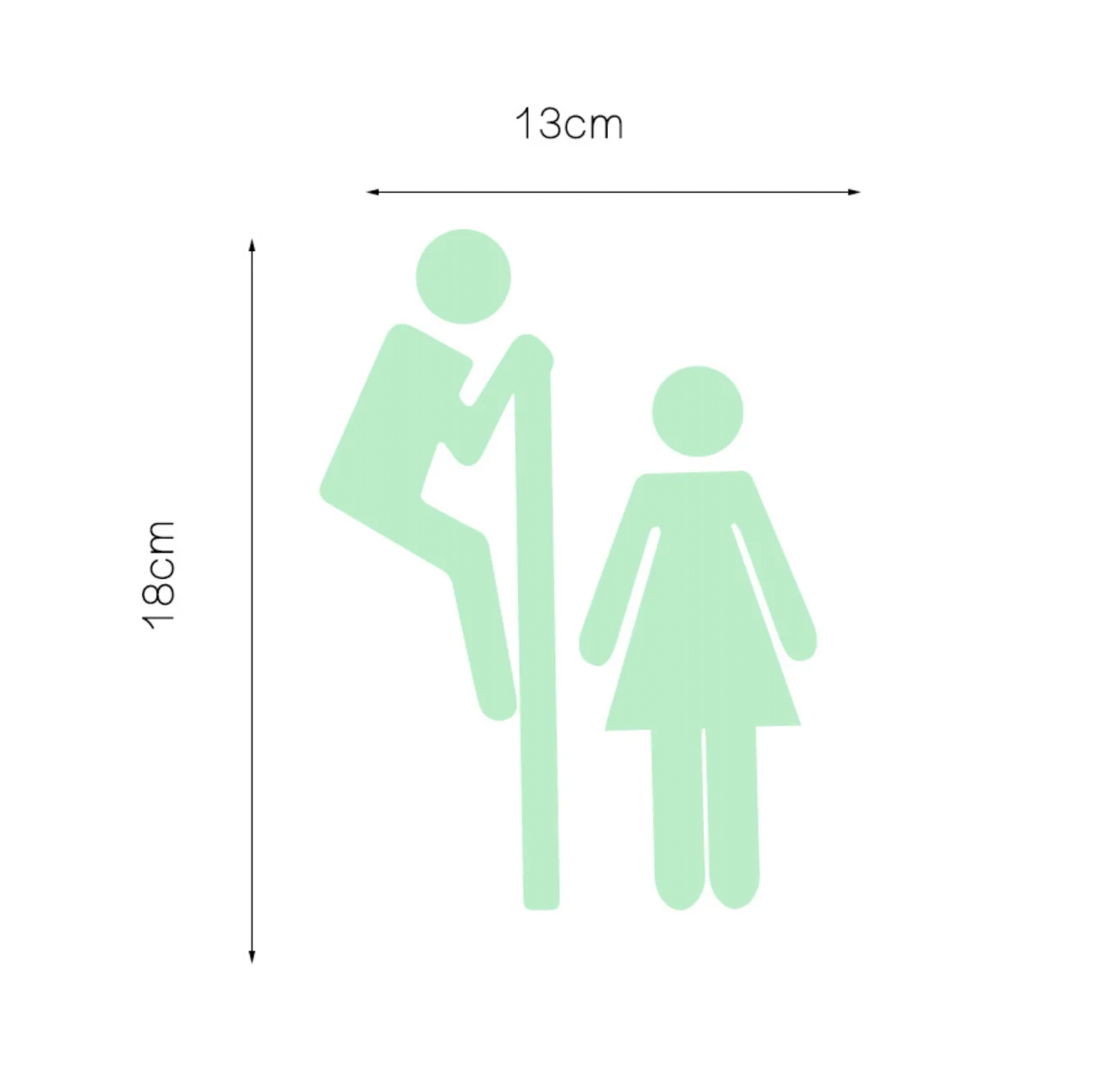 Toilet sticker glow in the dark man - vrouw