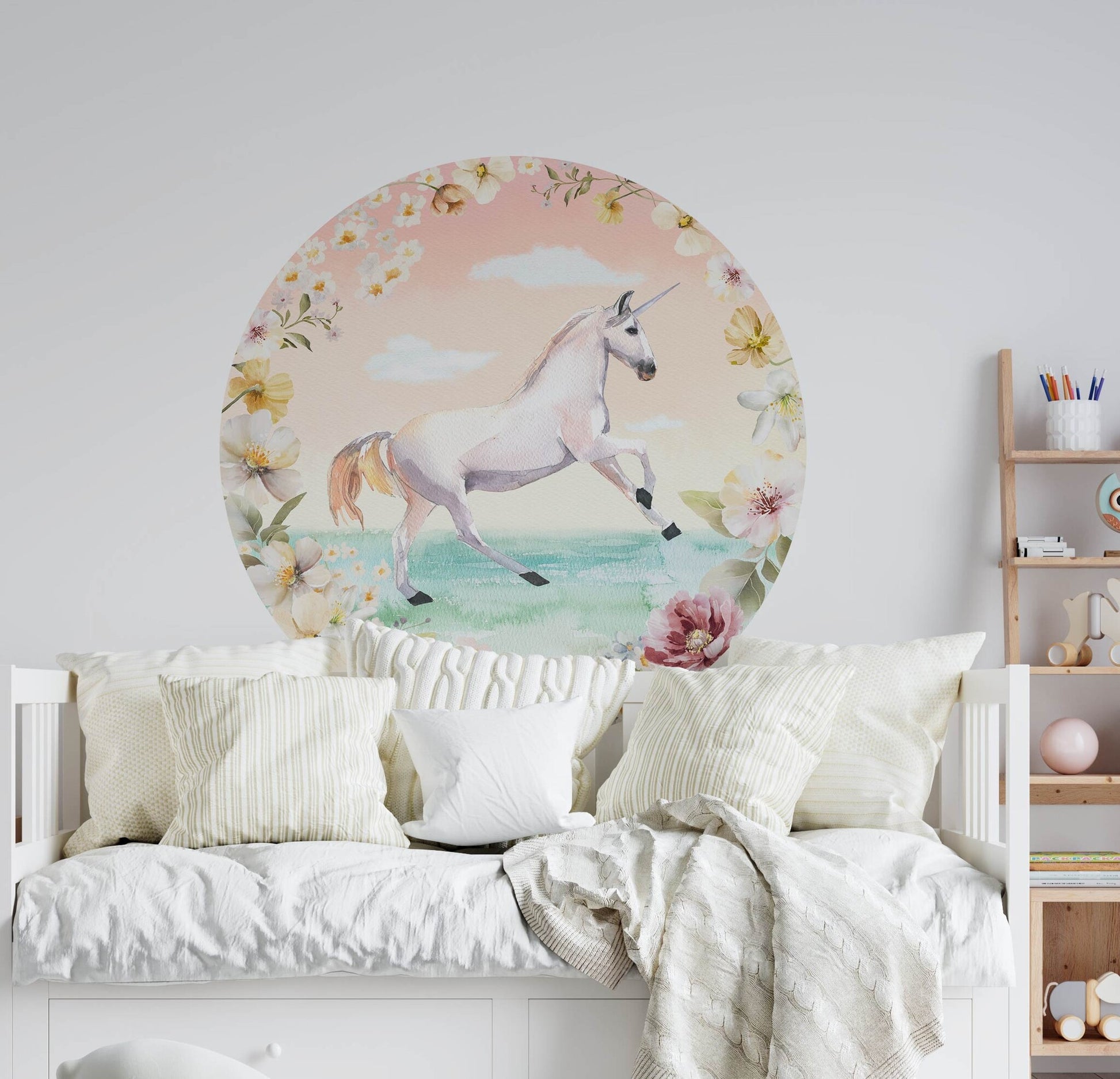 Unicorn muursticker cirkel