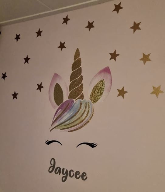 Unicorn XL muursticker kinderkamer