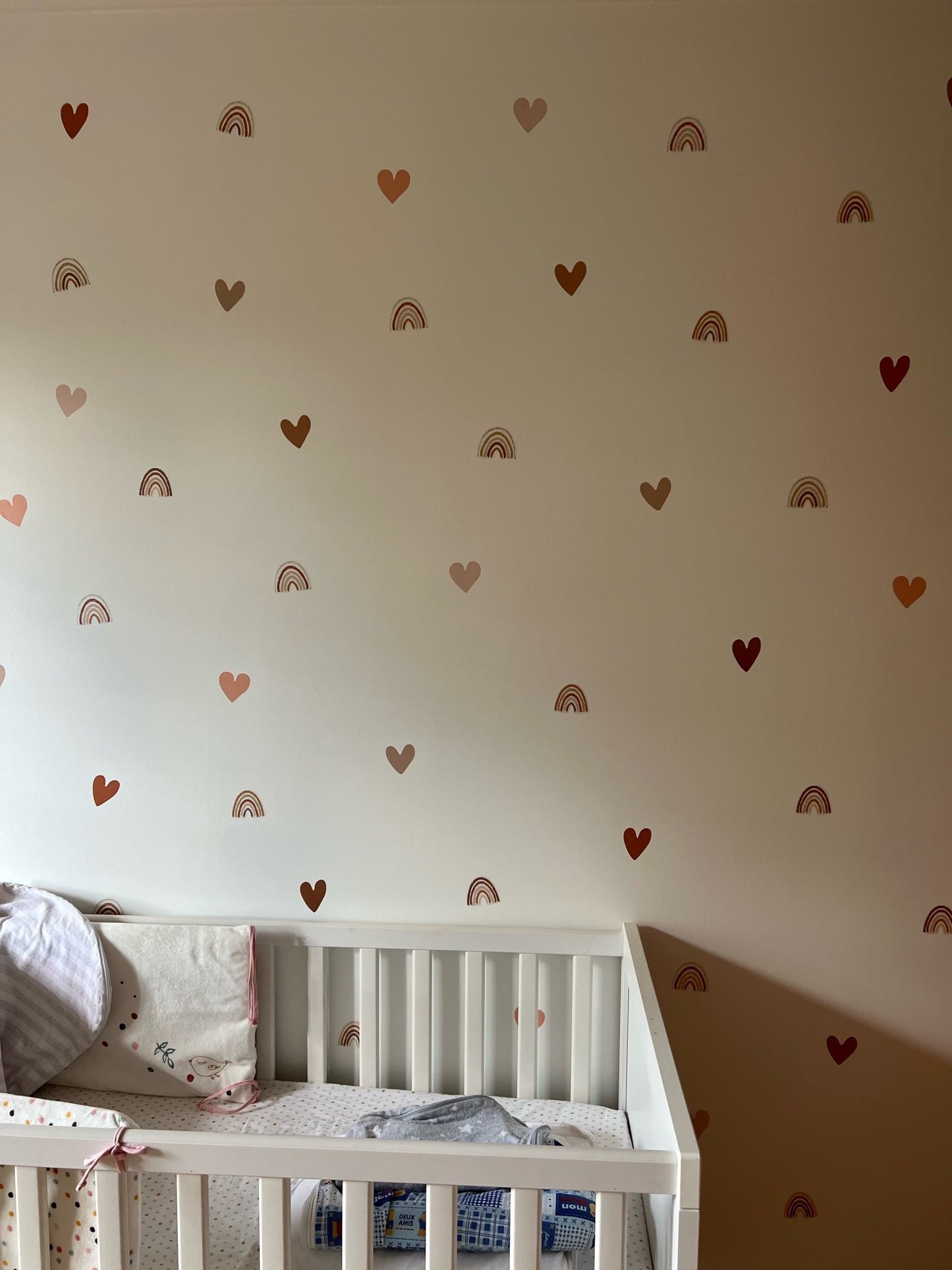 Muursticker boho regenbogen + boho hartjes kinderkamer / babykamer