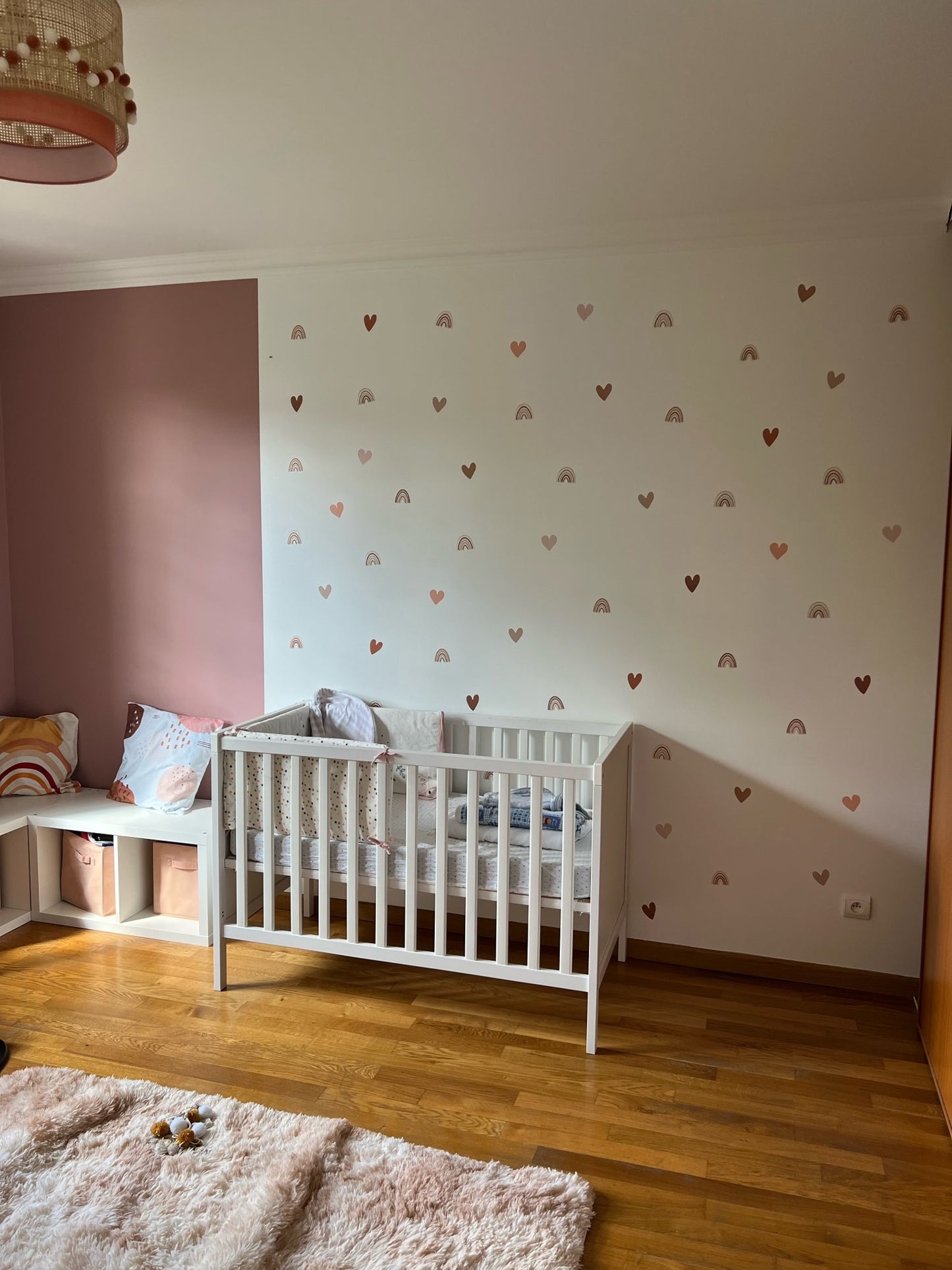 Muursticker boho regenbogen + boho hartjes kinderkamer / babykamer