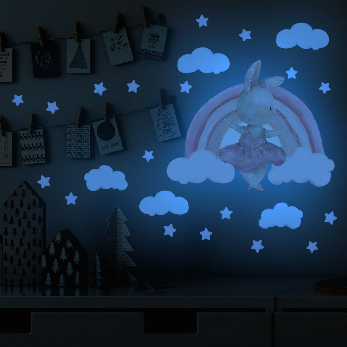 Glow in the dark konijn regenboog